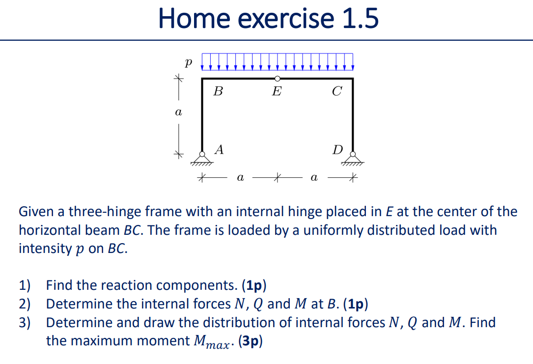 Given a three - hinge frame with an internal