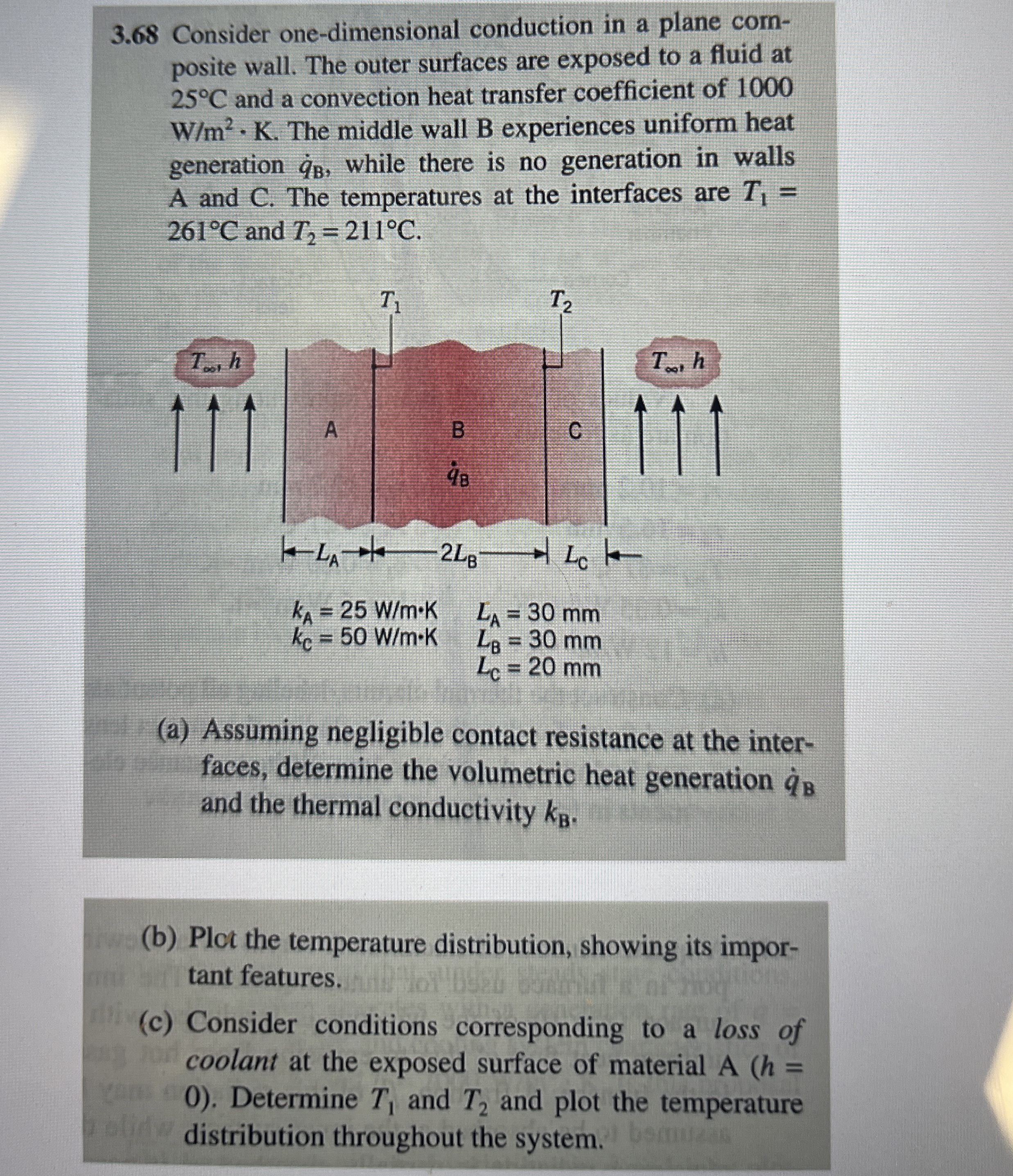 3 . 6 8 Consider one - dimensional conduction in