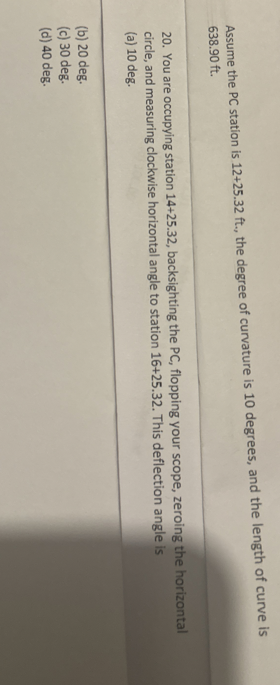 Assume the PC station is 1 2 + 2 5 . 3 2 f t . ,