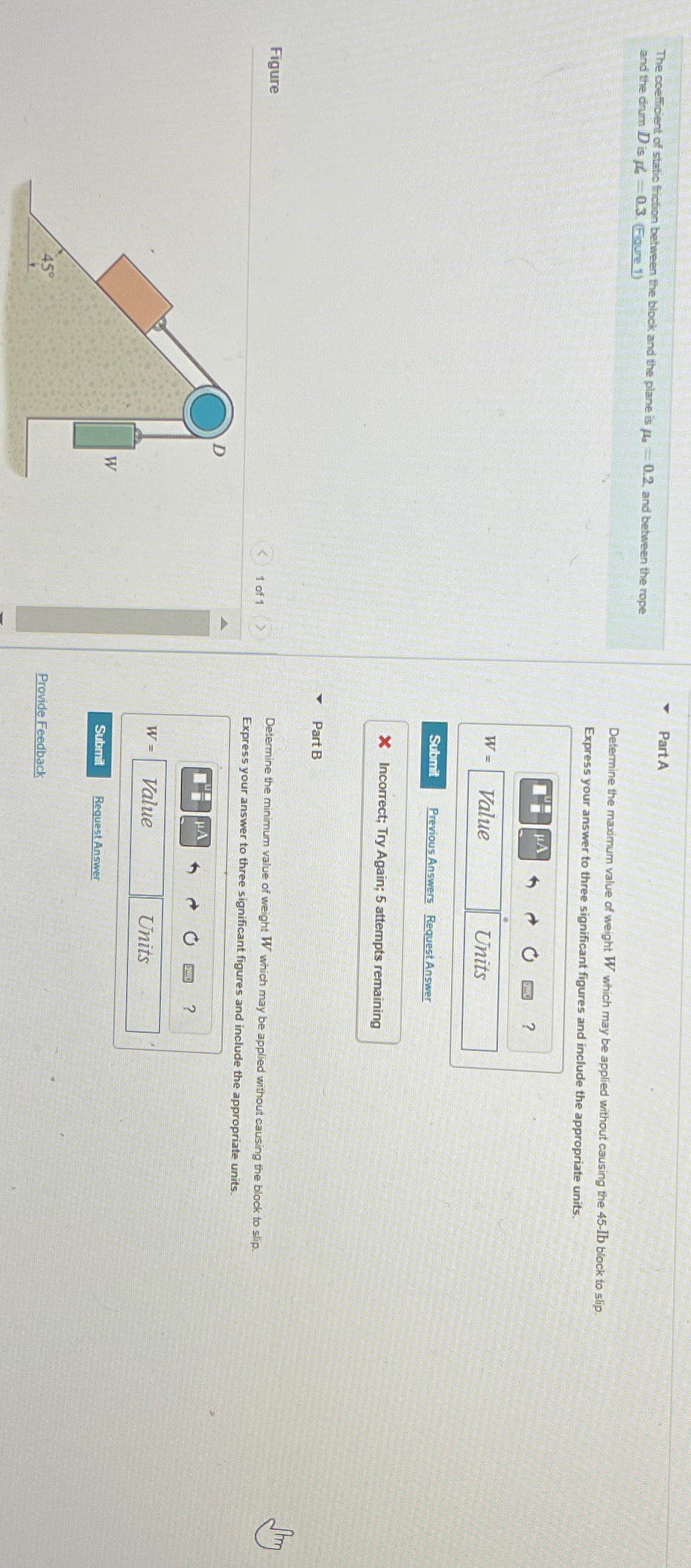 The coeficient of static fiction between the