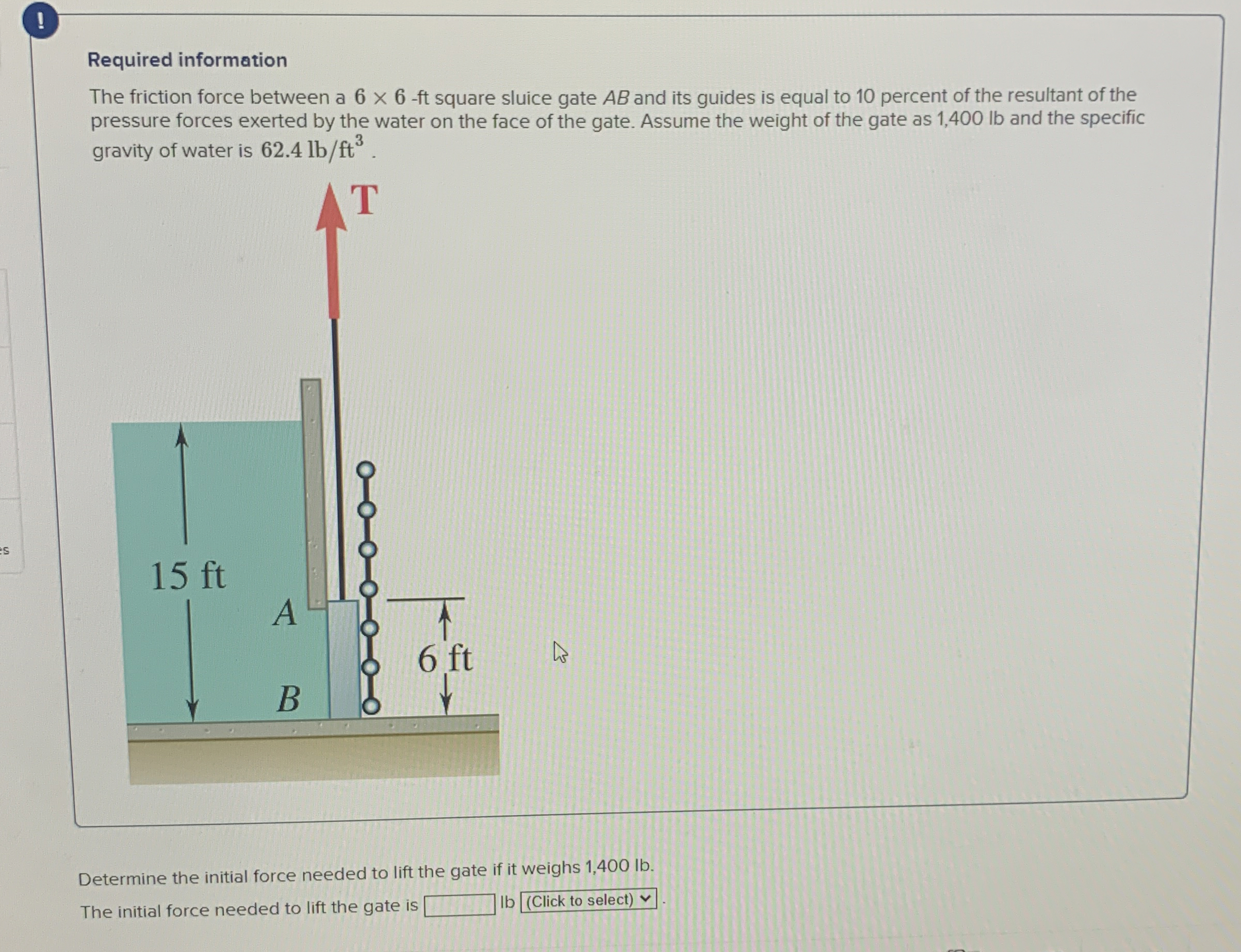 ! Required information The friction force between