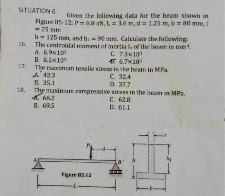 SITUATION 6 - Given the following data for the