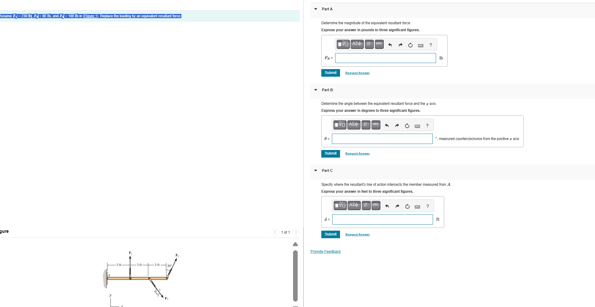 Determine the magnitude of the equivalent
