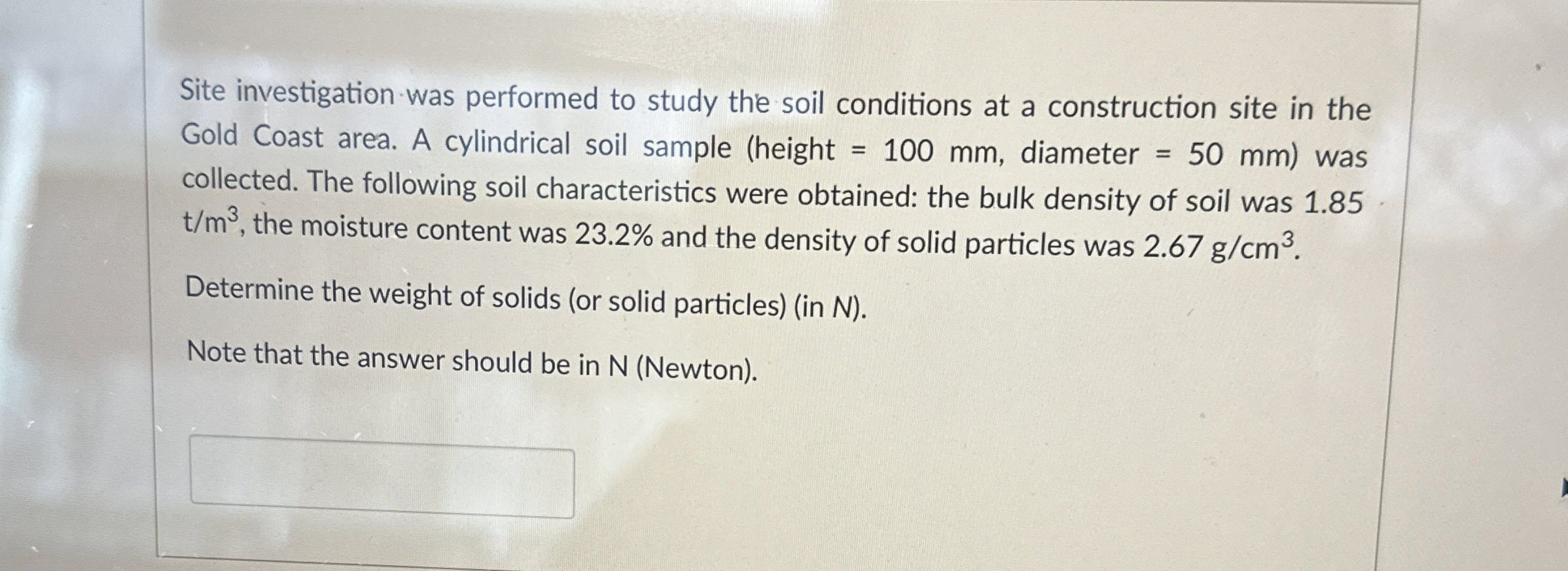 Site investigation was performed to study the