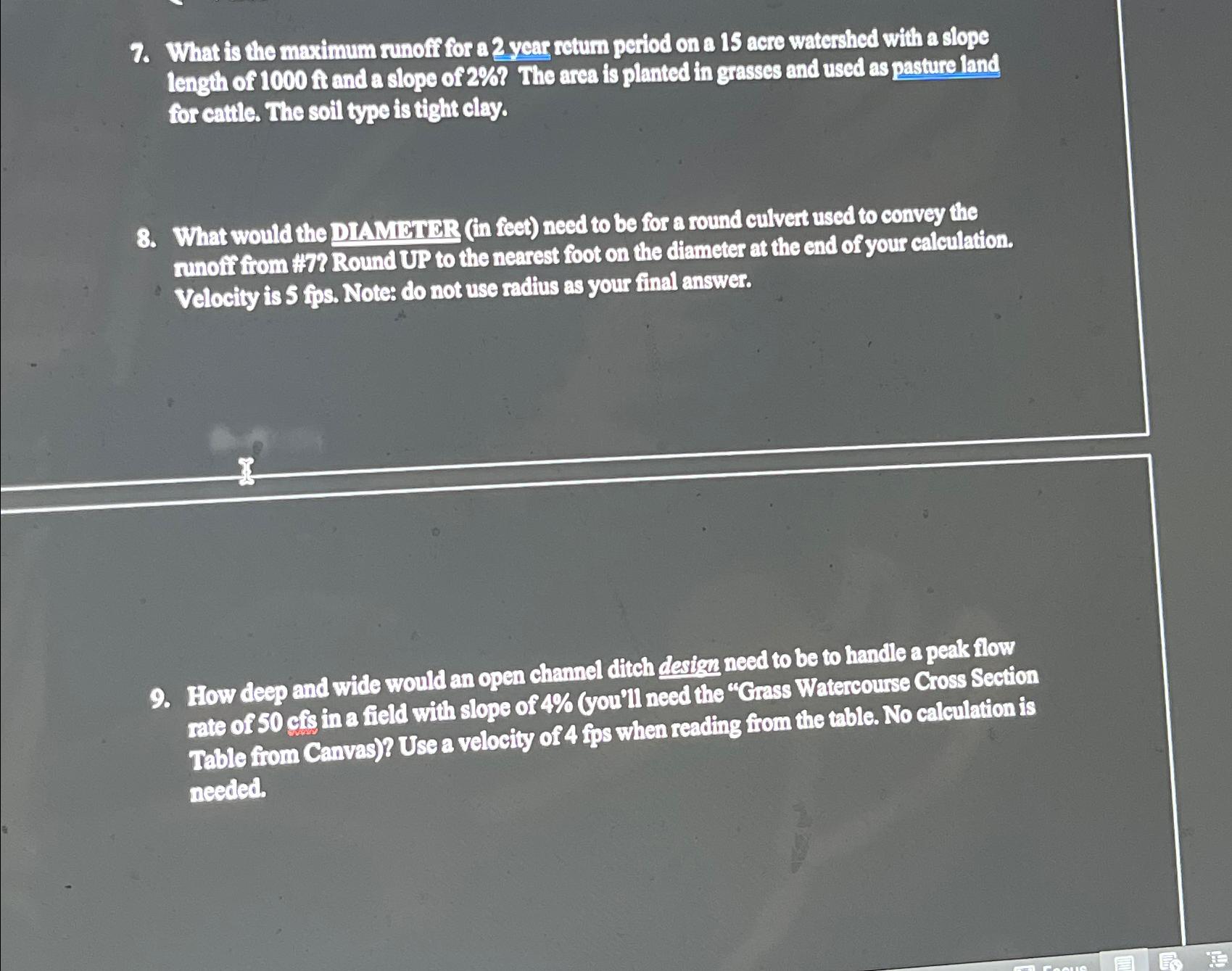 What is the maximum runoff for a 2 year retum