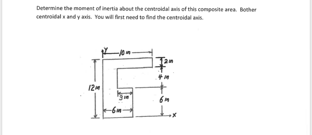 Determine the moment of inertia about the