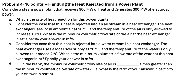 Problem 4 ( 1 0 points ) - Handling the Heat