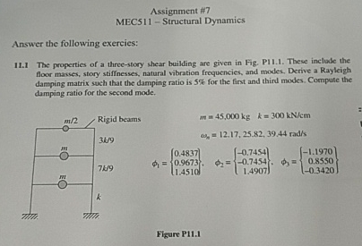 Assignment # 7 MEC 5 1 1 - Structural Dynamics