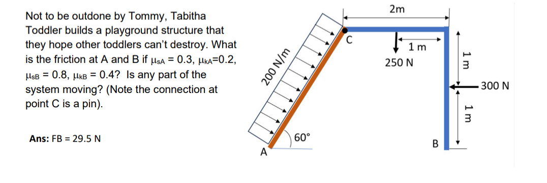What is the friction at A and B if s A = 0 . 3 ,