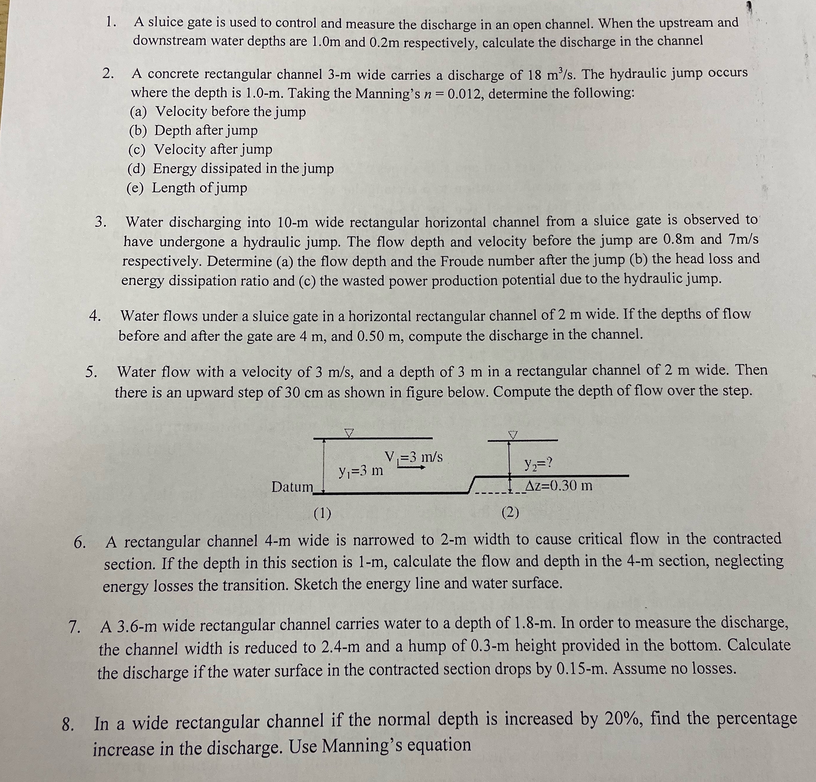 A sluice gate is used to control and measure the