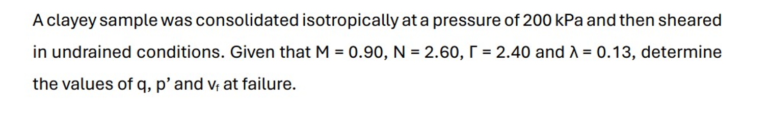A clayey sample was consolidated isotropically at