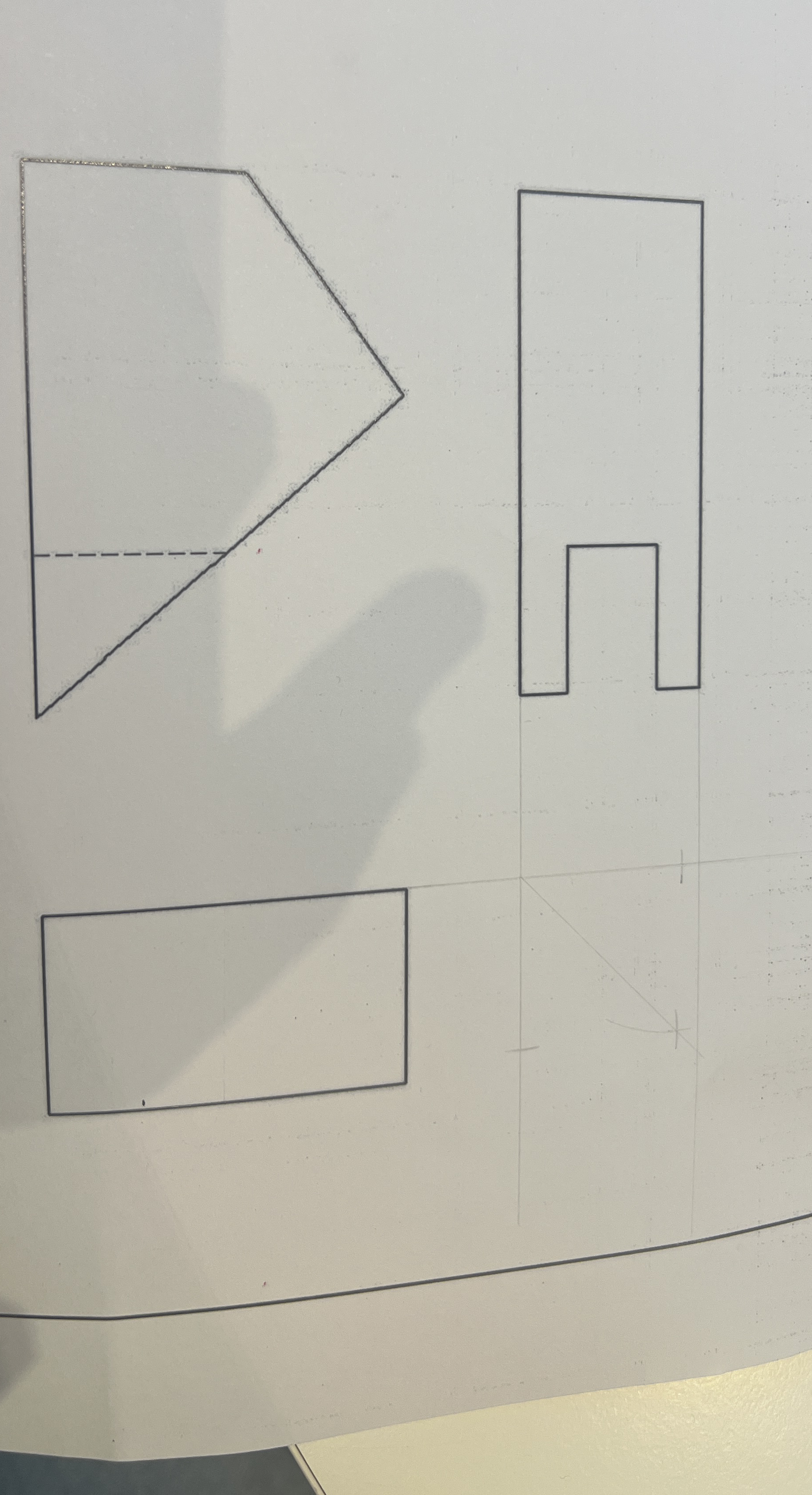 Draw the lines missing on the orthographic