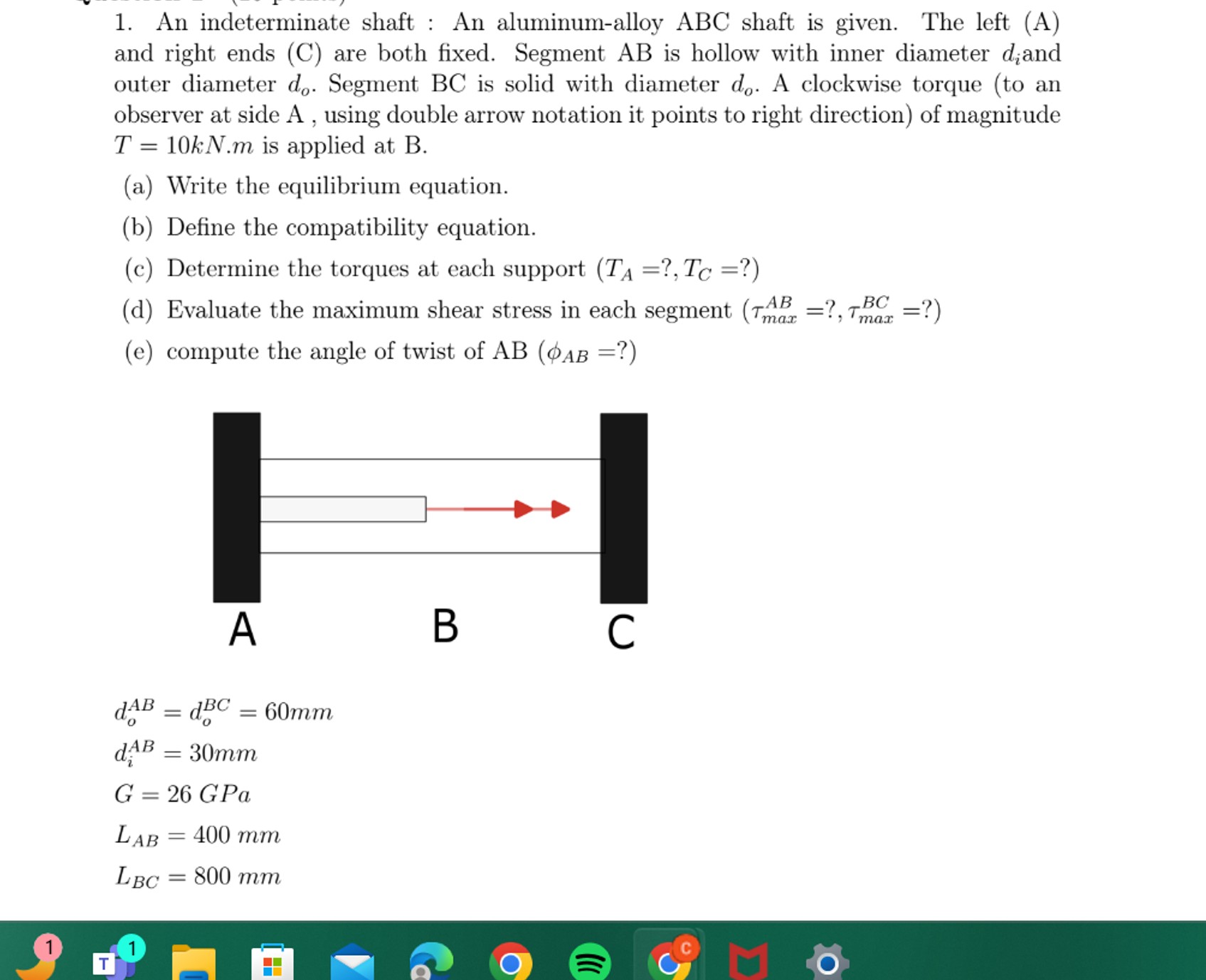 ( a ) Write the equilibrium equation. ( b )