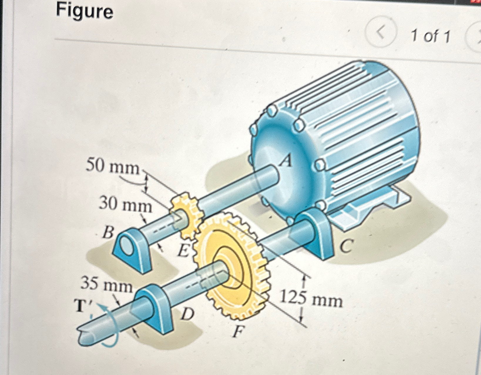 The applied torque on shaft C D is T ' = 4 5 N *