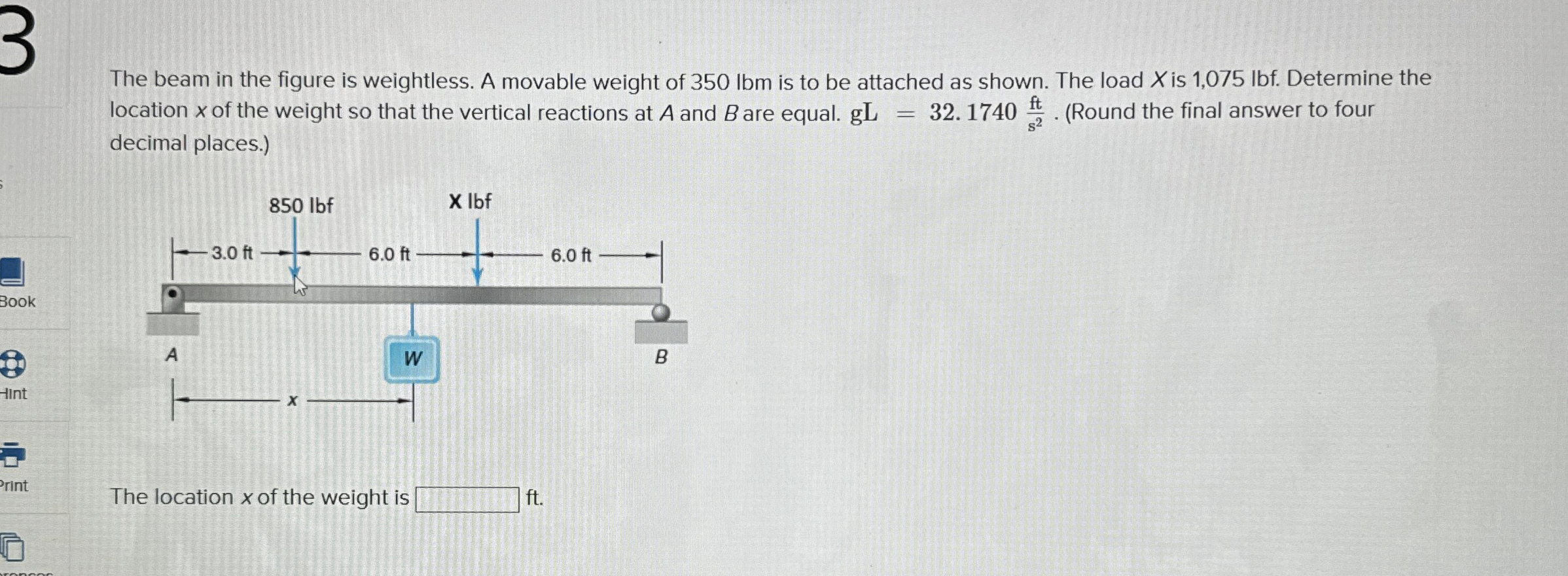 The beam in the figure is weightless. A movable