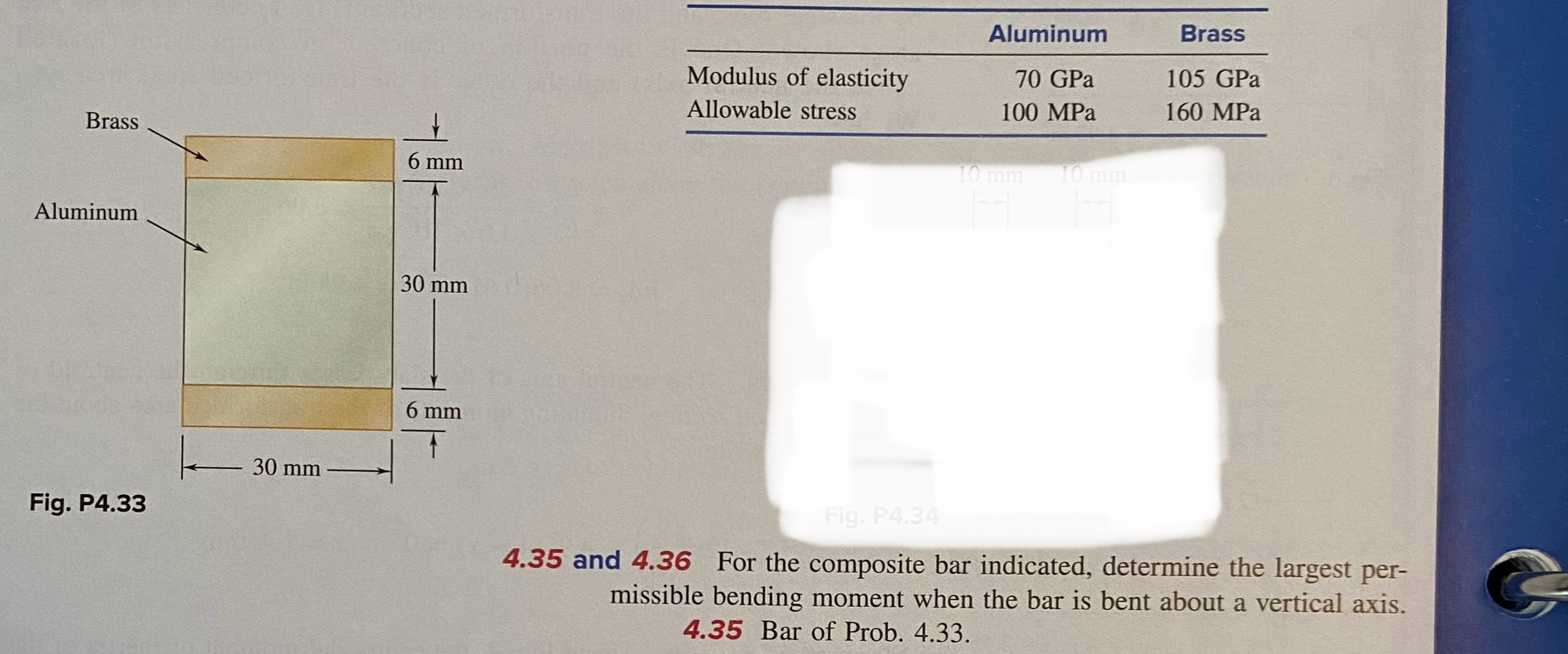 \ table [ [ , Aluminum,Brass ] , [ Modulus of