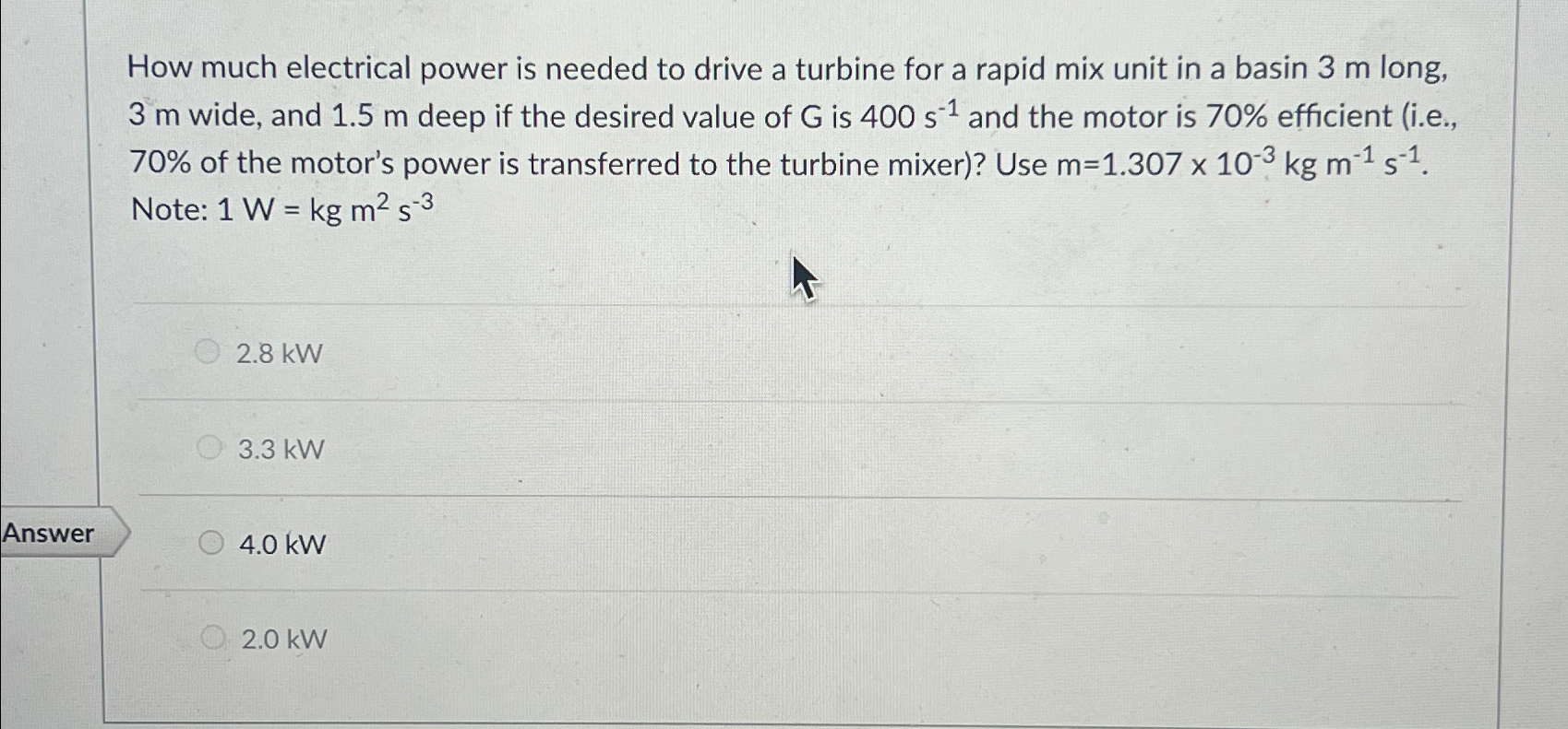 How much electrical power is needed to drive a