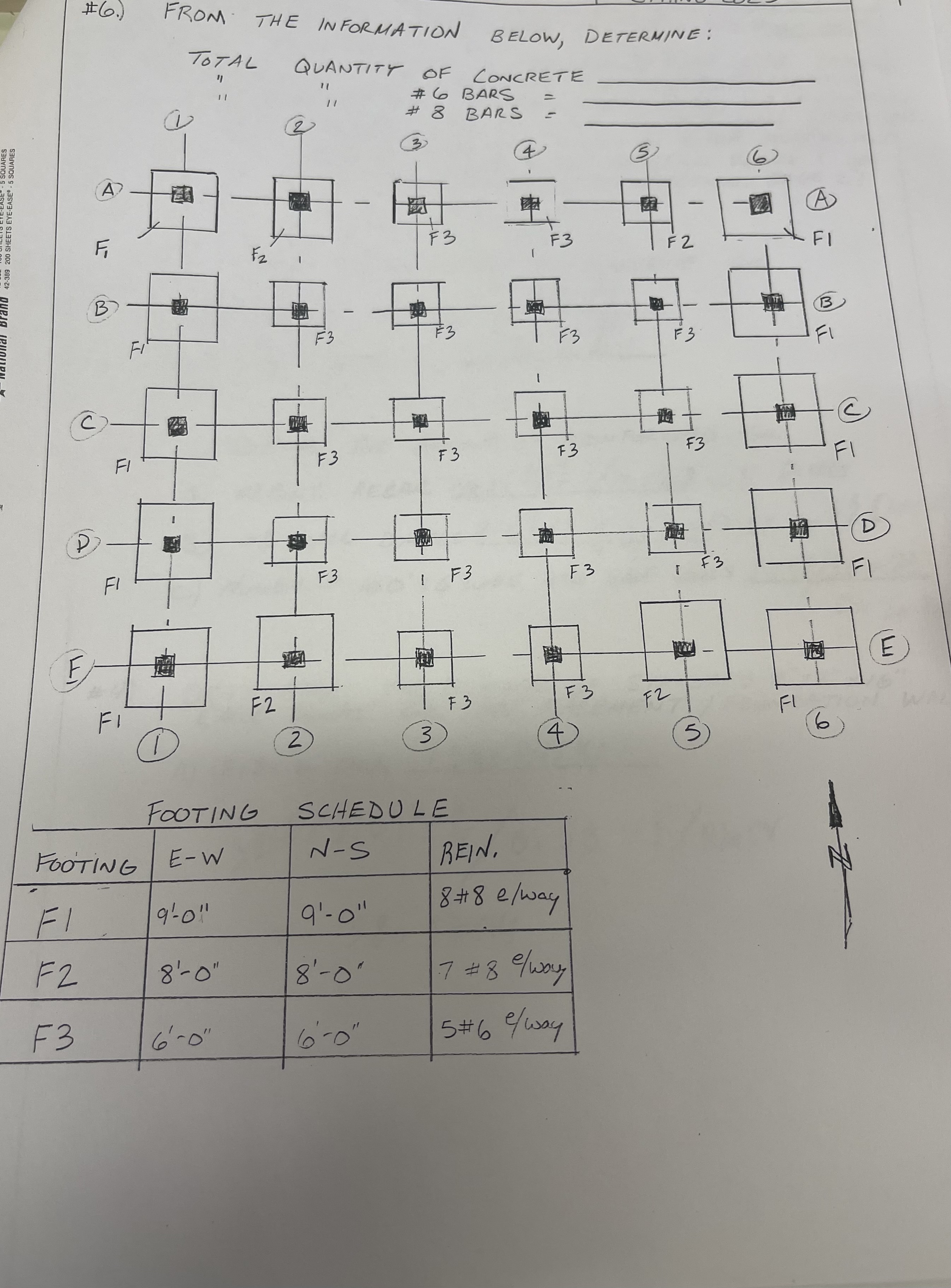 # 6 . ) FROM THE INFORMATION BELOW, DETERMINE: