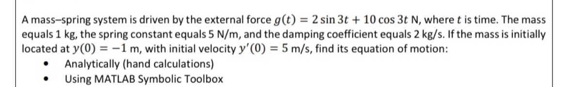 A mass - spring system is driven by the external