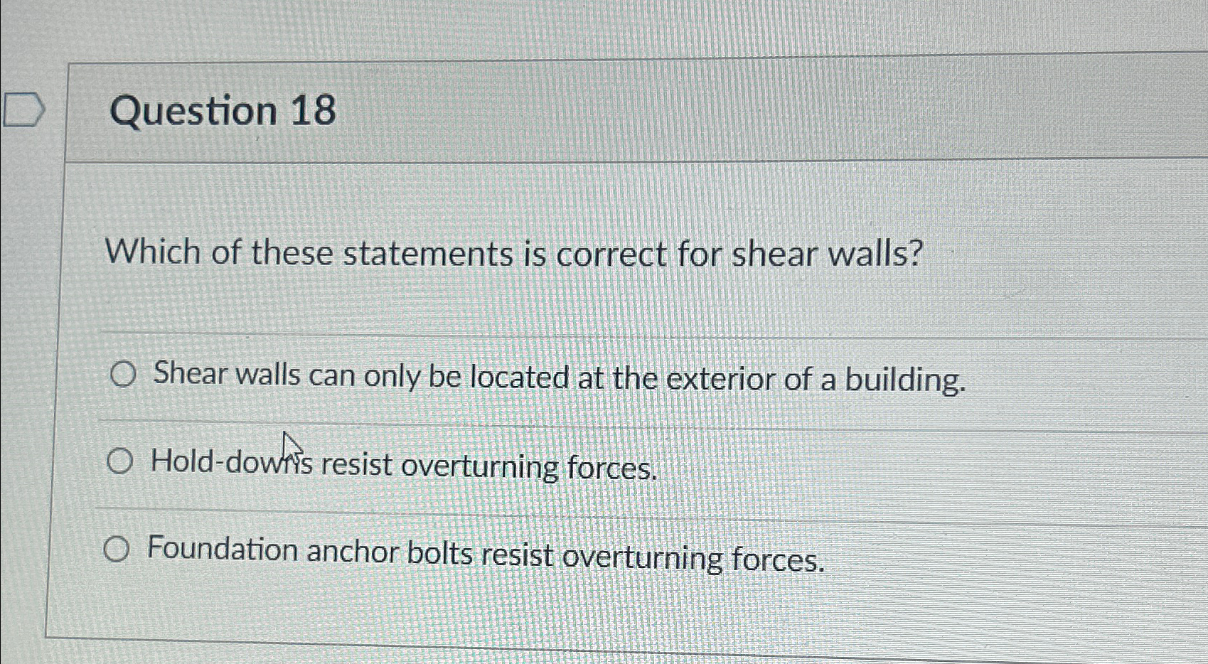 Question 1 8 Which of these statements is correct