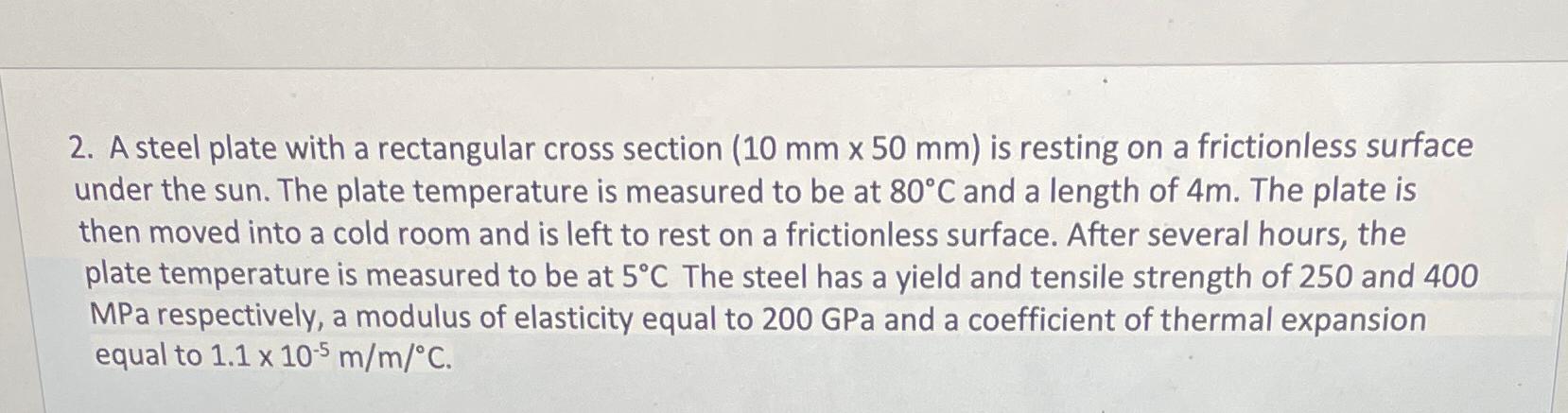 A steel plate with a rectangular cross section (