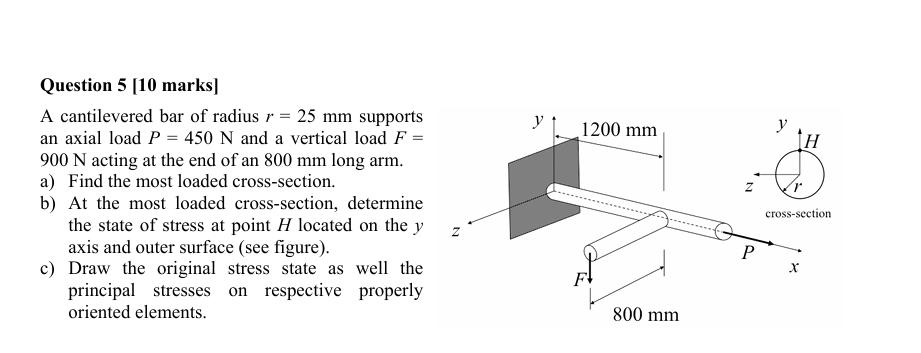 Question 5 [ 1 0 marks ] A cantilevered bar of