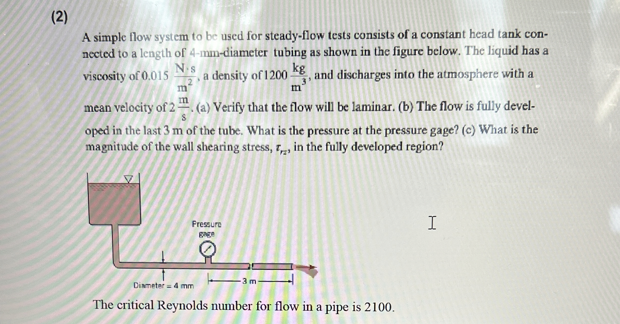 ( 2 ) A simple flow system to be used for steady