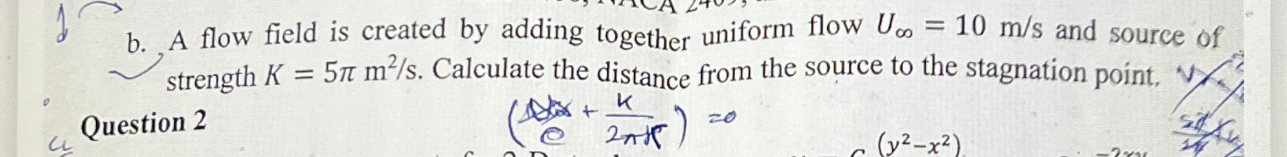 b . A flow field is created by adding together