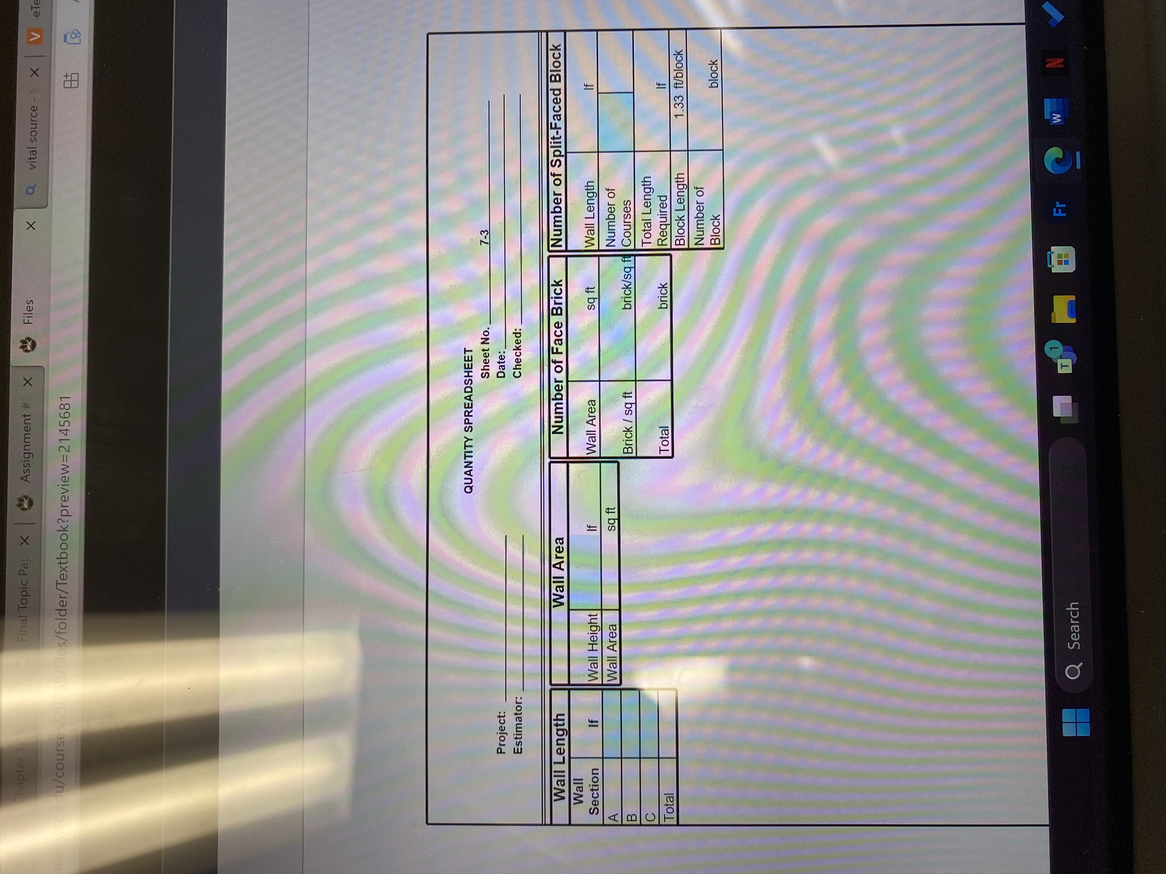 Activity 7 - 3 - Estimating Masonry ActivityRefer