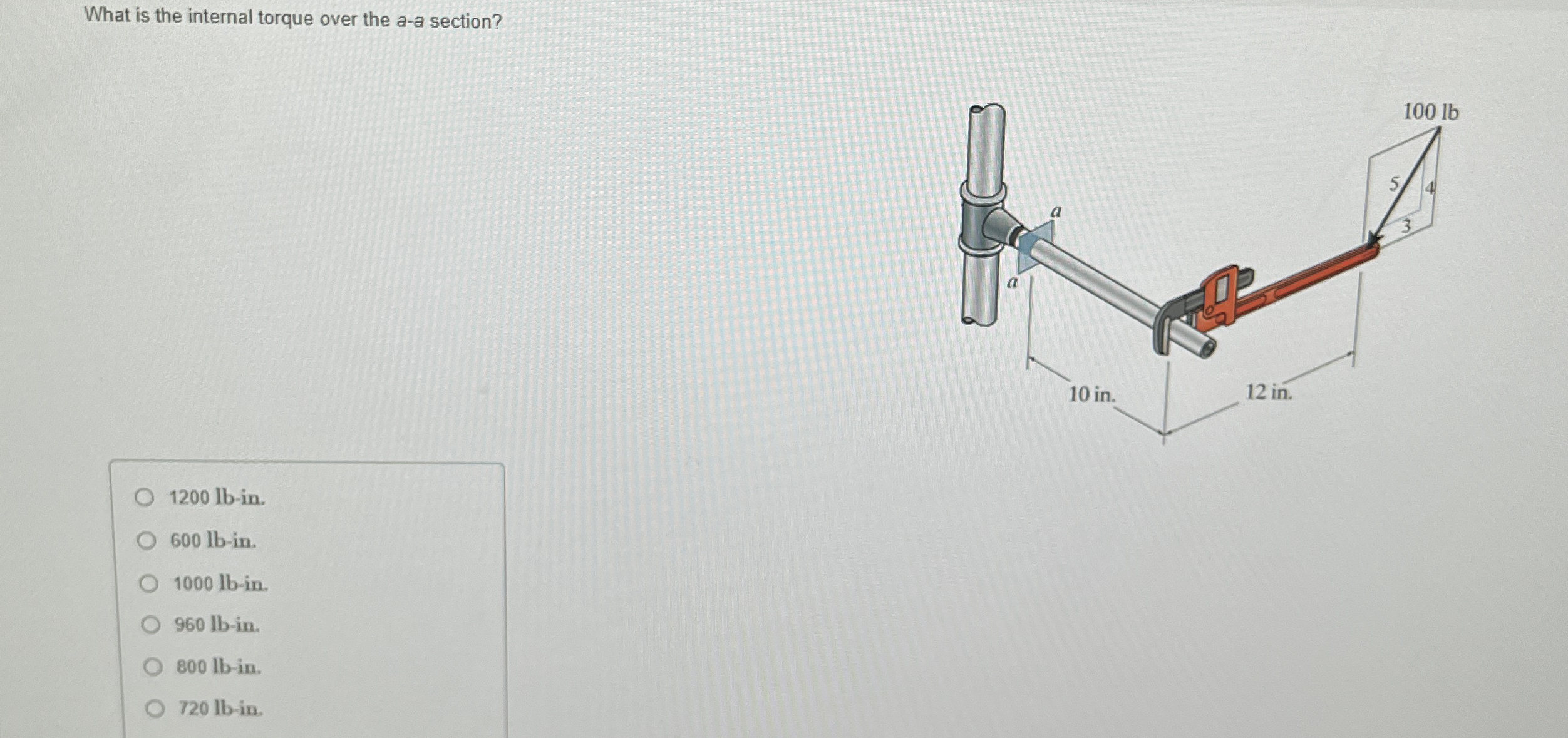 What is the internal torque over the a - a