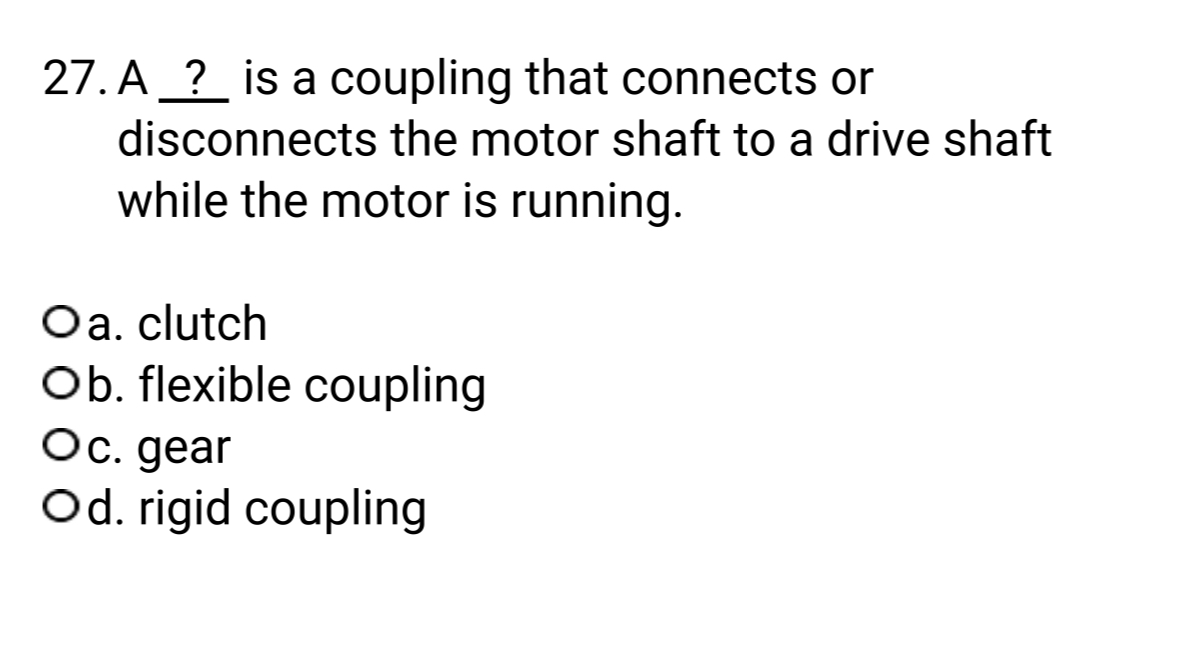 A ? is a coupling that connects or disconnects