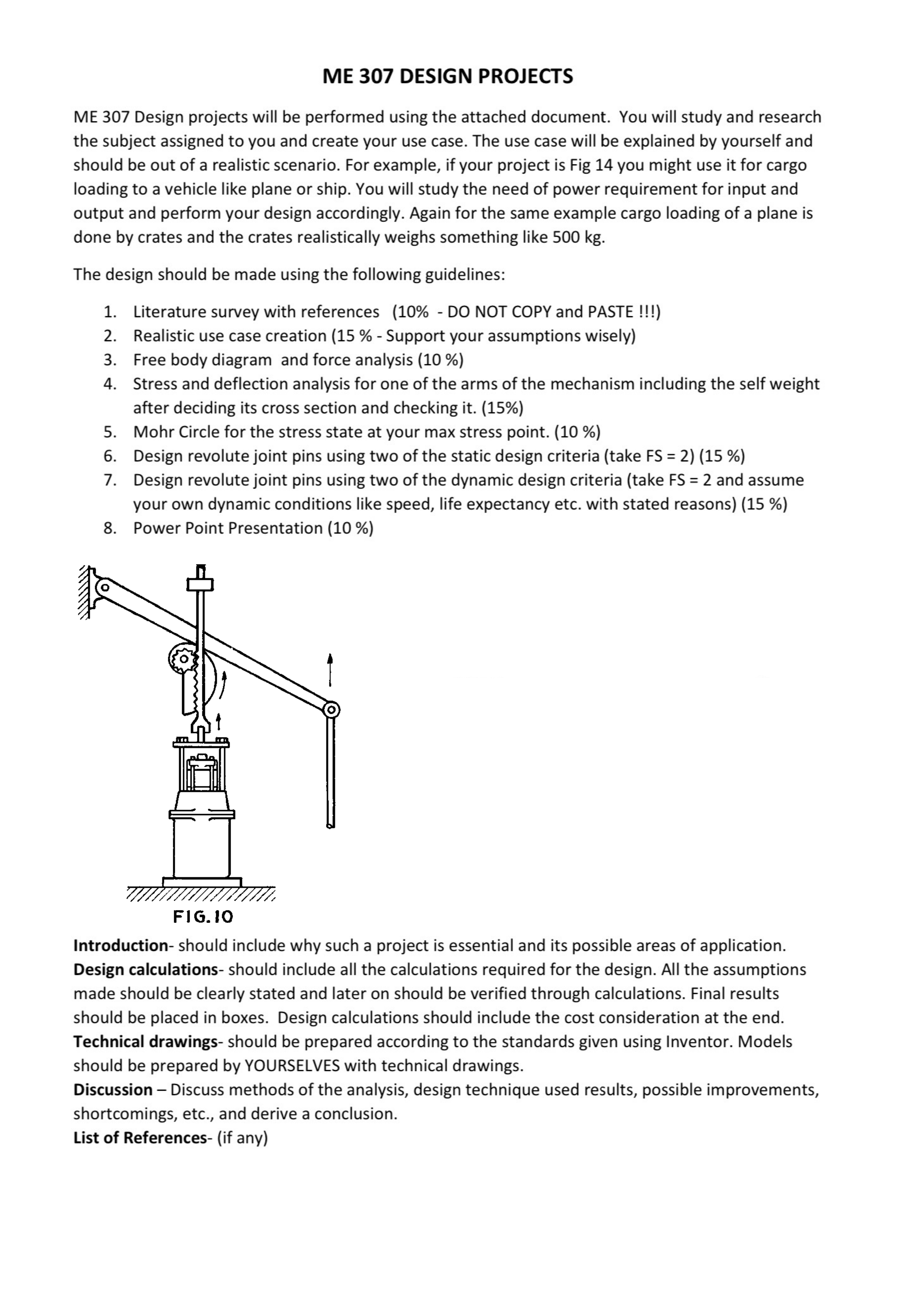 ME 3 0 7 DESIGN PROJECTS ME 3 0 7 Design projects