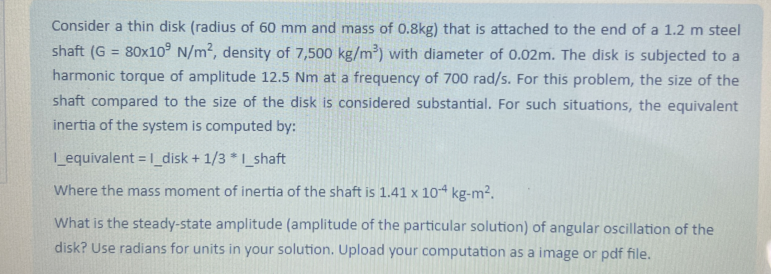 Consider a thin disk ( radius of 6 0 mm and mass