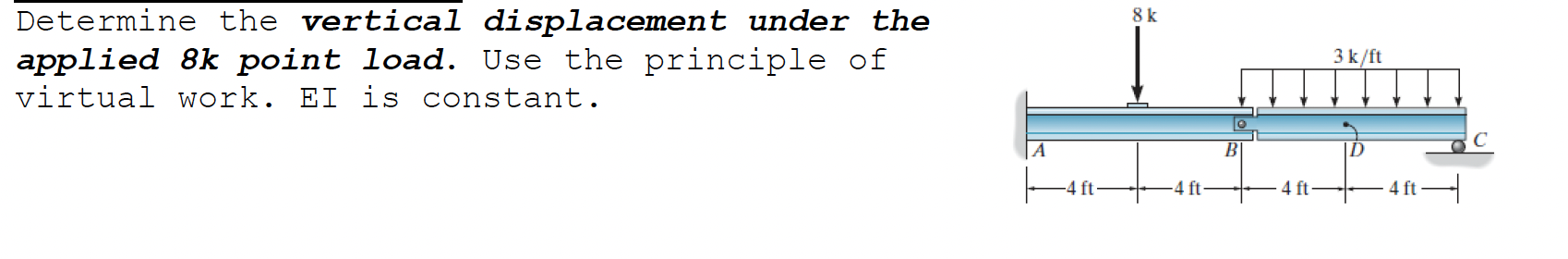Determine the vertical displacement under the