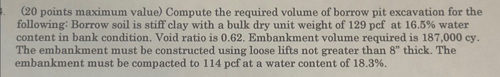 ( 2 0 points maximum value ) Compute the required