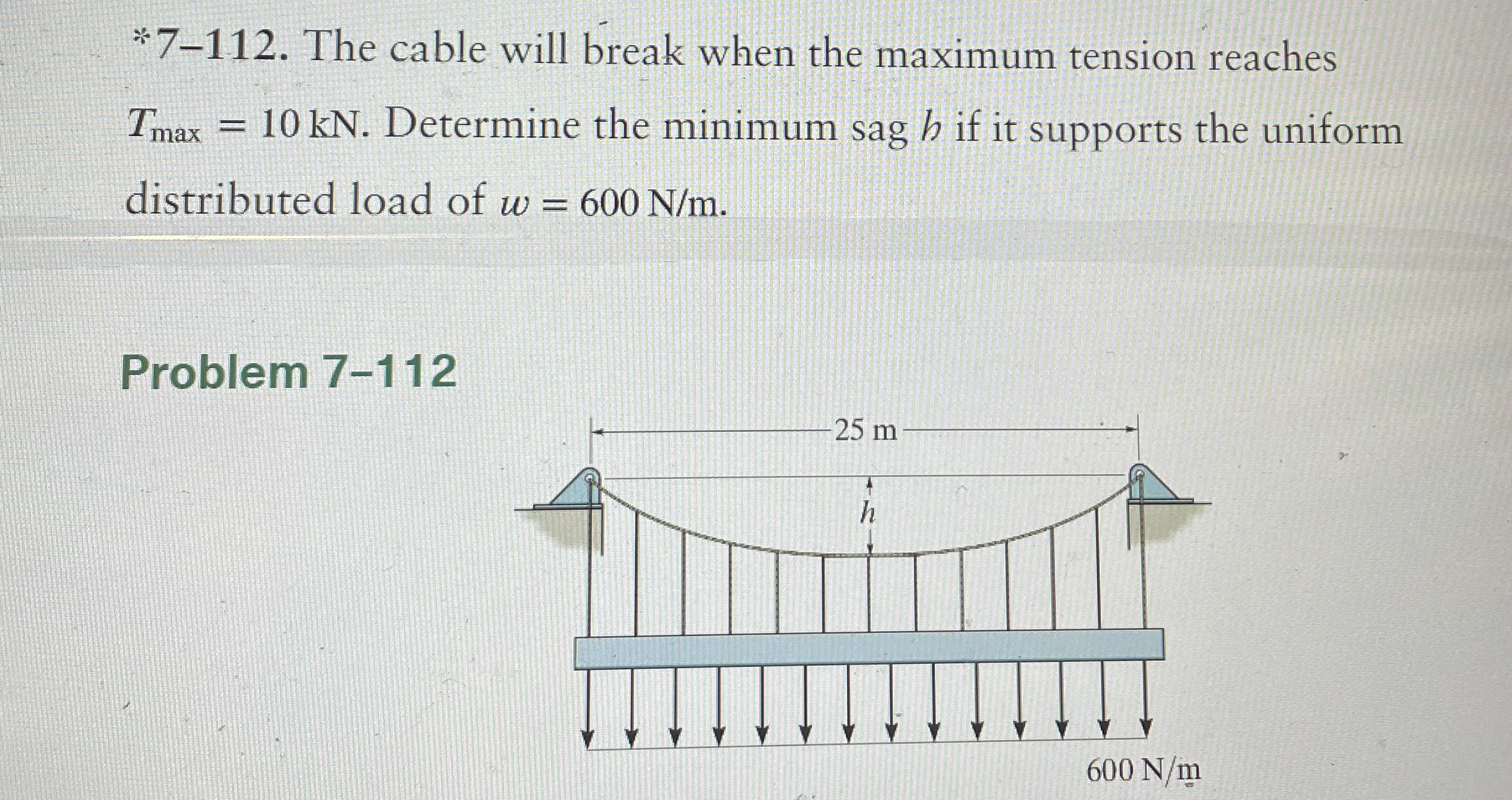 * 7 - 1 1 2 . The cable will break when the