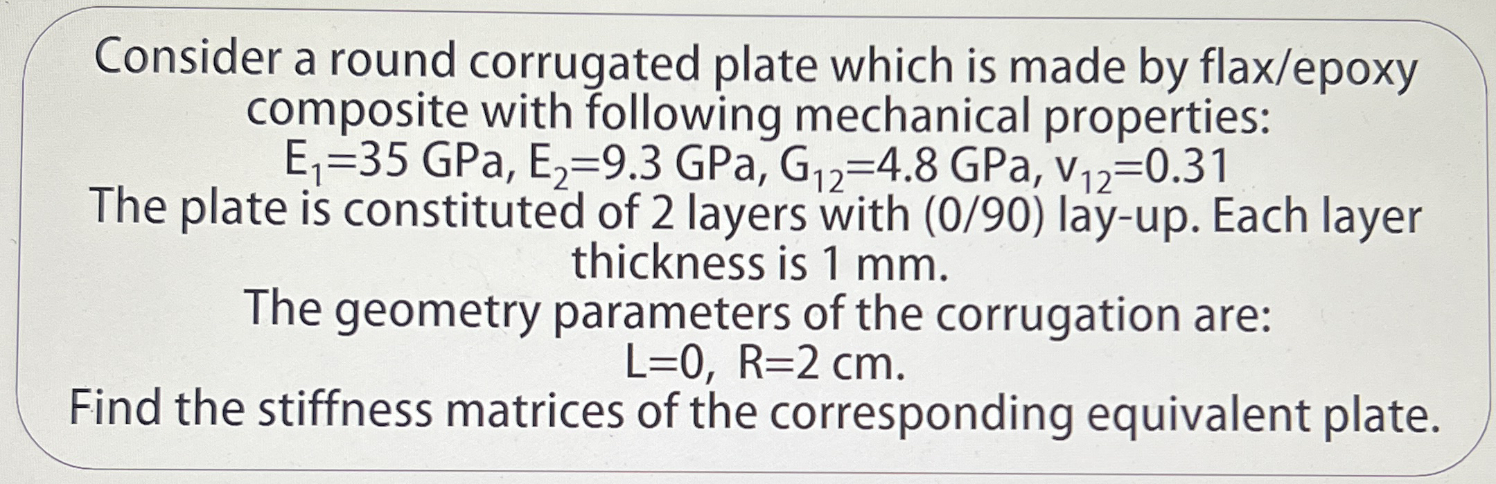 Consider a round corrugated plate which is made