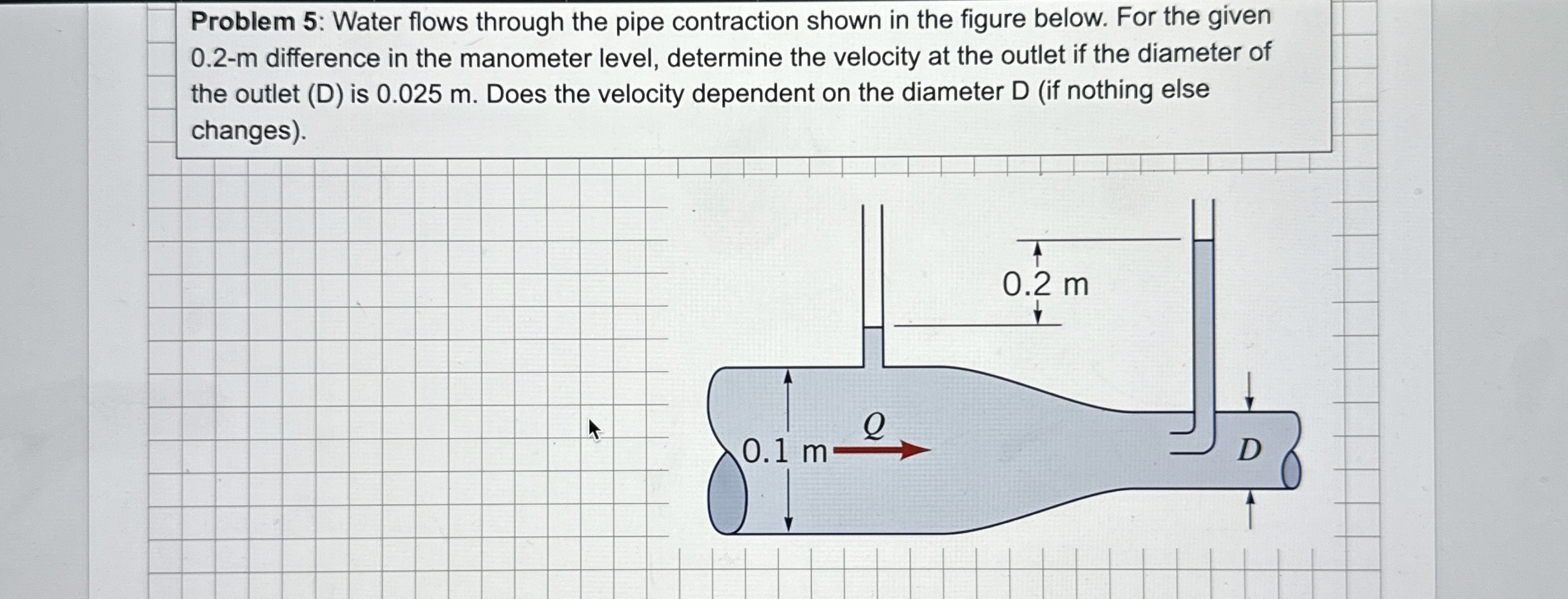 Problem 5 : Water flows through the pipe