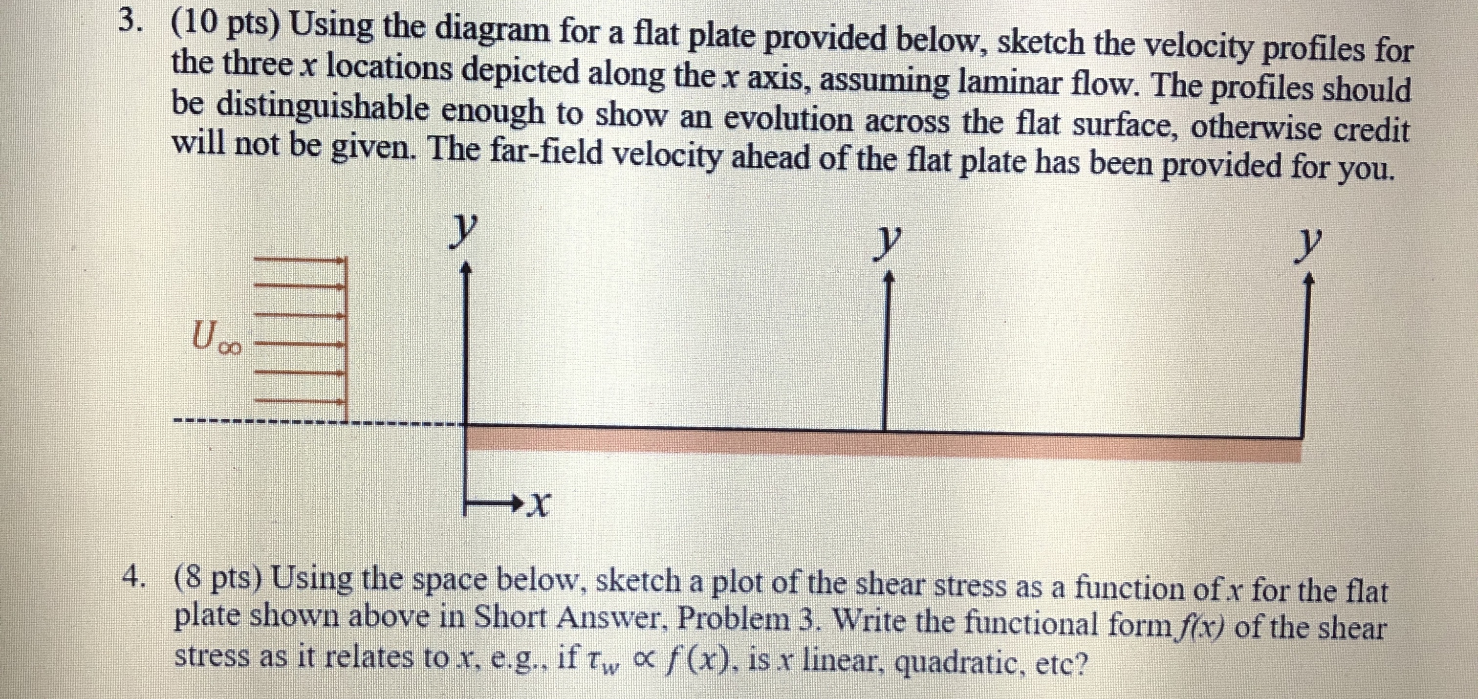 ( 1 0 pts ) Using the diagram for a flat plate