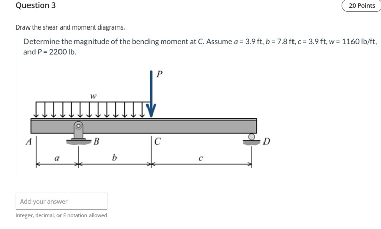 Question 3 Draw the shear and moment diagrams.