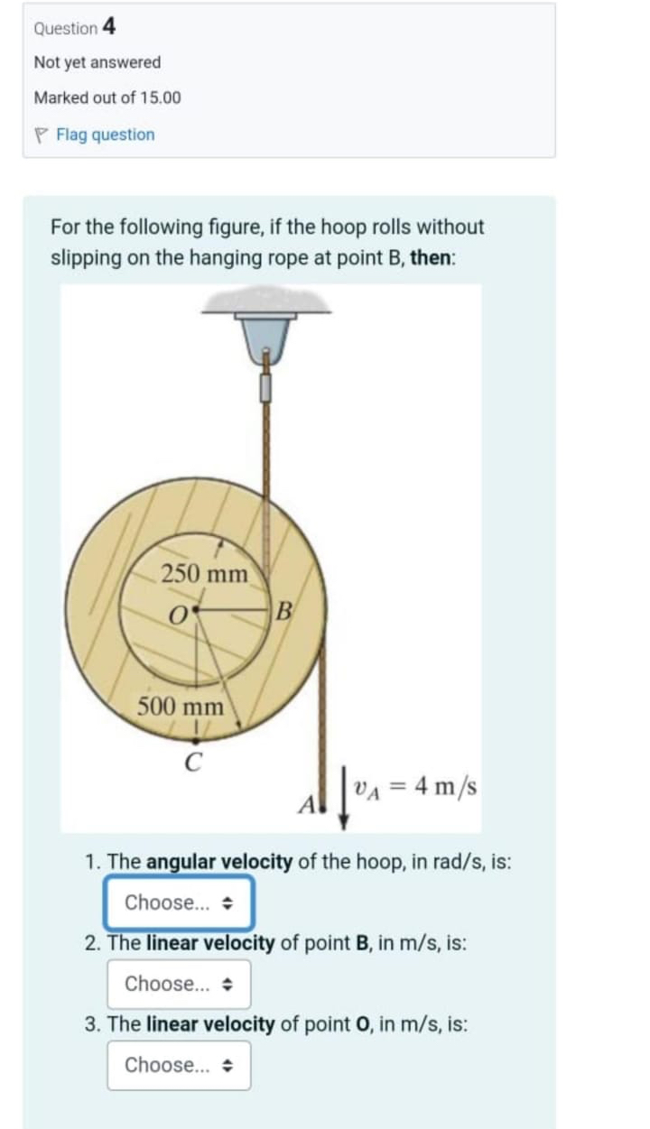 For the following figure, if the hoop rolls