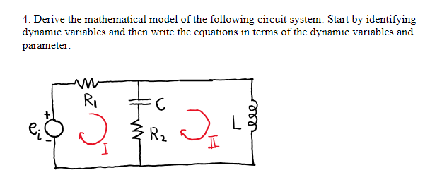 Derive the mathematical model of the following