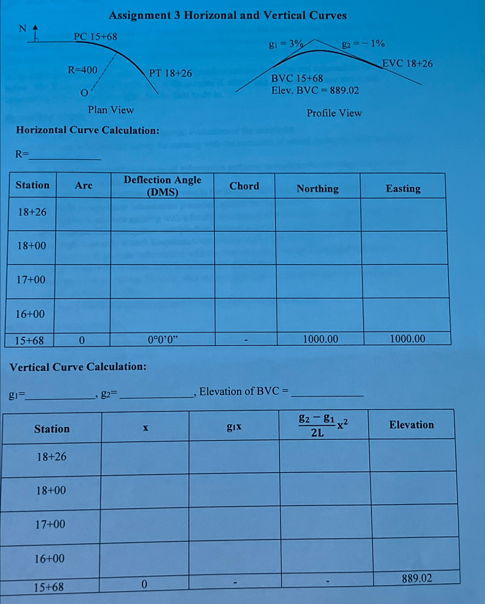 Assignment 3 Horizonal and Vertical Curves