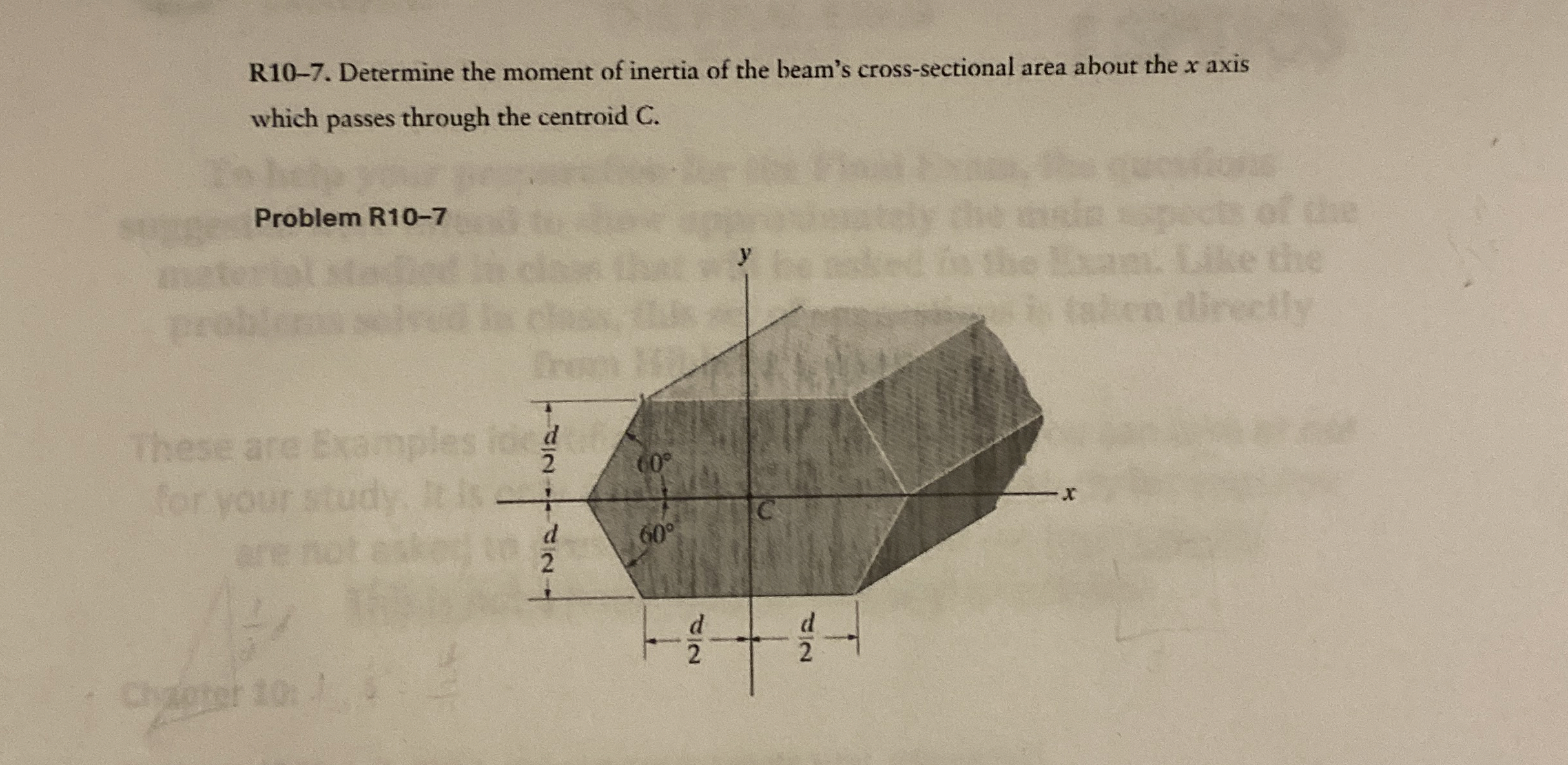 R 1 0 - 7 . Determine the moment of inertia of