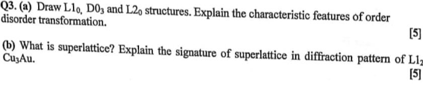 Q 3 . ( a ) Draw L 1 0 , D O 3 and L 0