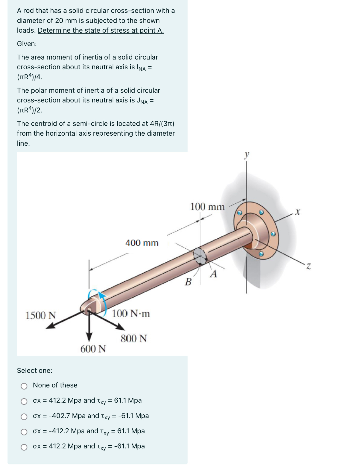A rod that has a solid circular cross - section