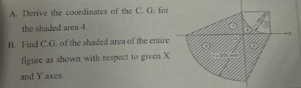 A . Derive the coordinates of the C . G . for the