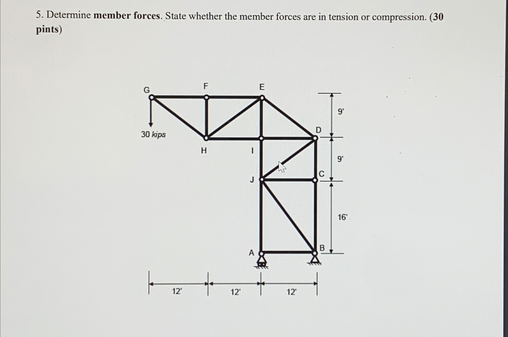 Determine member forces. State whether the member