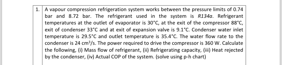 A vapour compression refrigeration system works