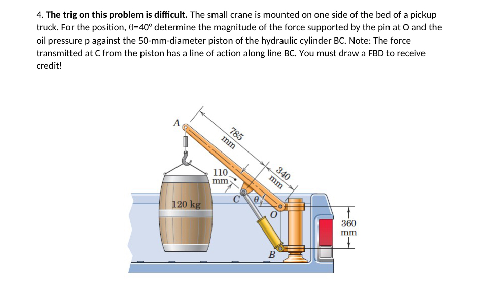 The small crane is mounted on one side of the bed